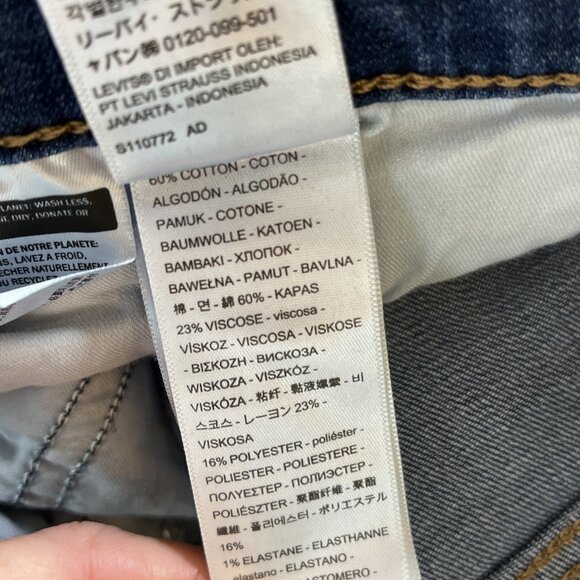 Size 30 Levi 311 Shaping Skinny Capri Women’s Denim Jeans Blue Stretchy READ LK - Picture 4 of 12